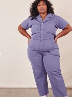 Big Bud Press Short Sleeve Jumpsuit in Faded Grape 🍇 2XL PETITE